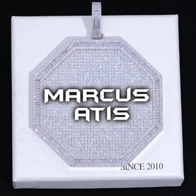 CUSTOM LETTER NECKLACE 3D BIG OCTAGON made by The GUU Shop