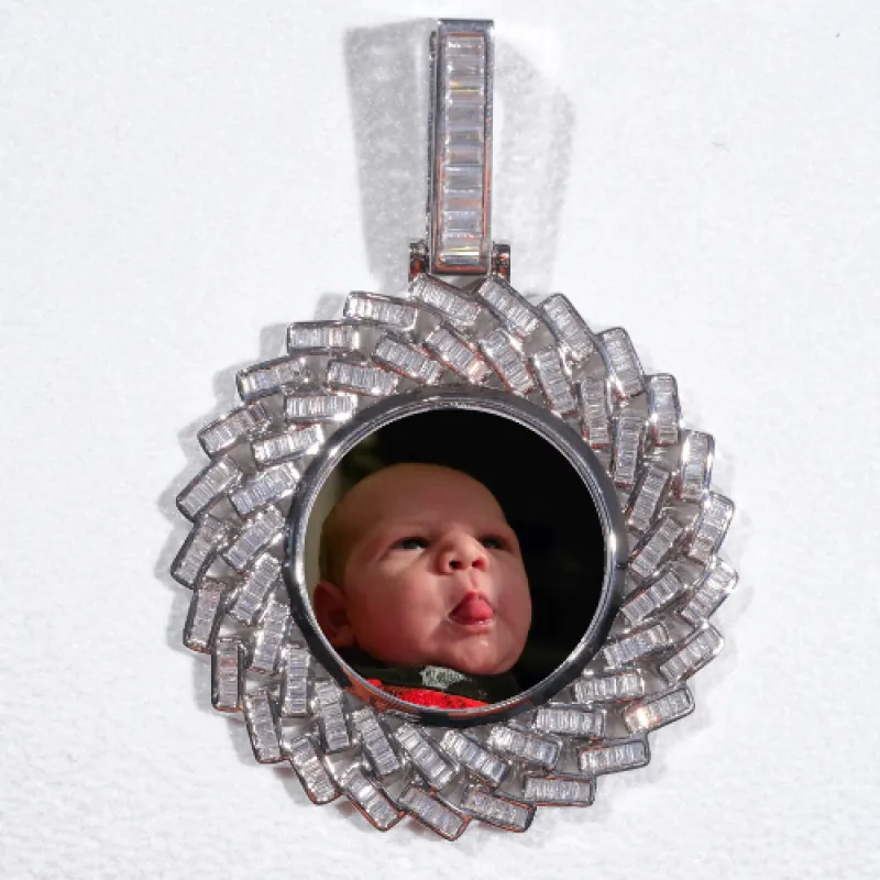 Large 3D Baguette Custom Picture Pendant made by The GUU Shop