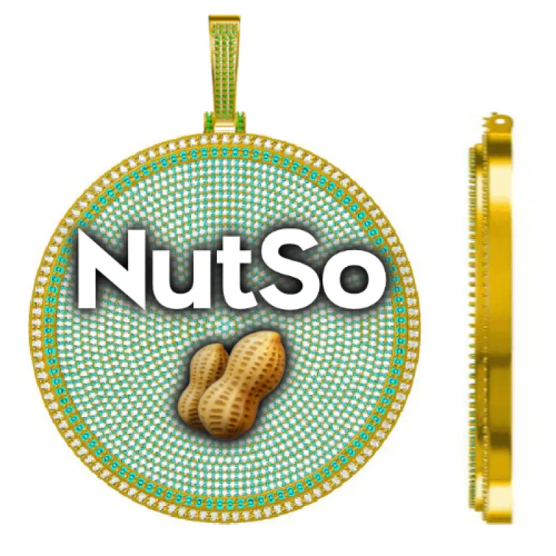 CUSTOM LETTER NECKLACE 3D BIG DISC sold by The GUU Shop