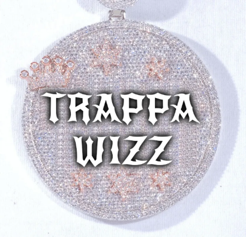 CUSTOM LETTER NECKLACE 3D BIG CROWN DISC sold by The GUU Shop