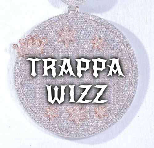 CUSTOM LETTER NECKLACE 3D BIG CROWN DISC sold by The GUU Shop