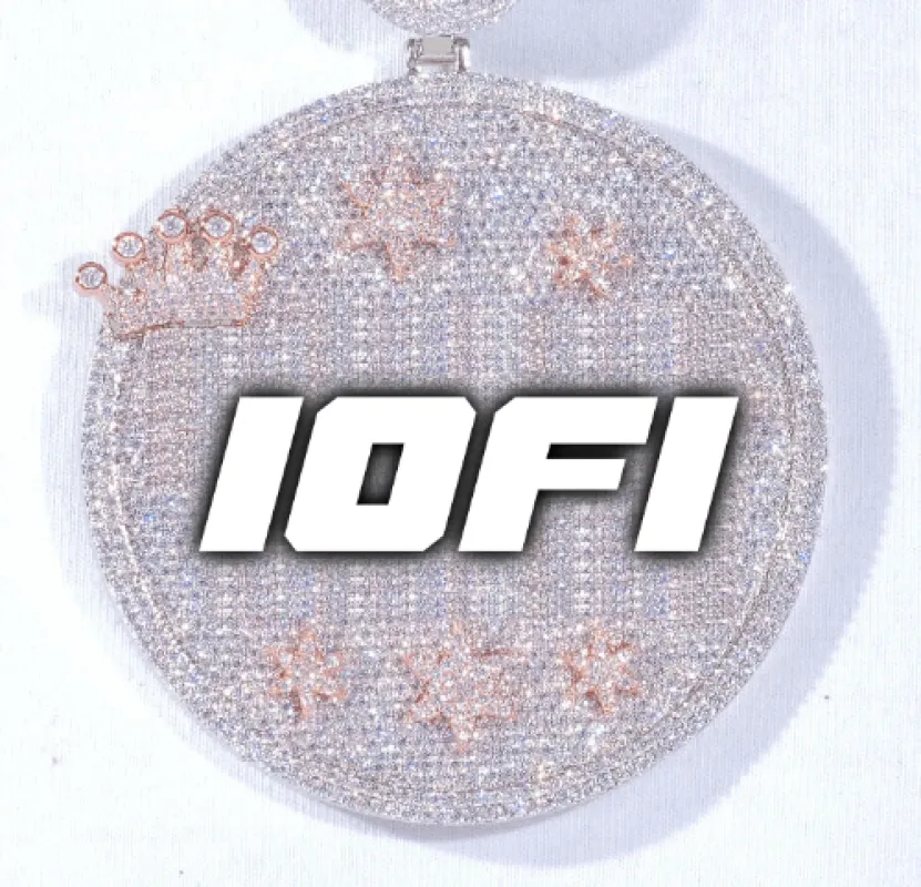 CUSTOM LETTER NECKLACE 3D BIG CROWN DISC sold by The GUU Shop