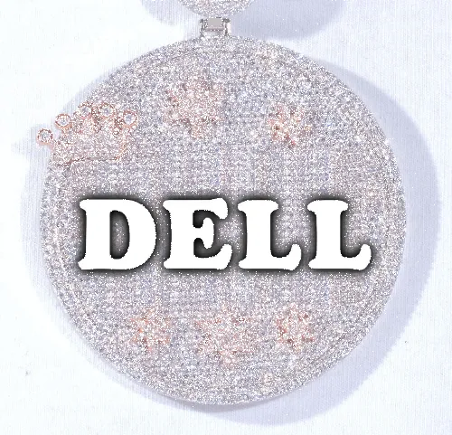 CUSTOM LETTER NECKLACE 3D BIG CROWN DISC sold by The GUU Shop