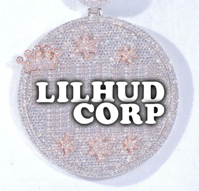 CUSTOM LETTER NECKLACE 3D BIG CROWN DISC sold by The GUU Shop