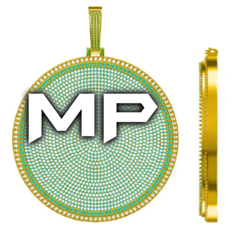 CUSTOM LETTER NECKLACE 3D BIG DISC sold by The GUU Shop