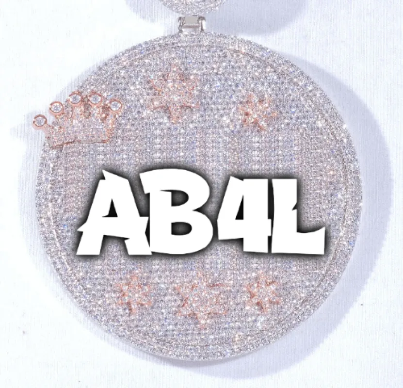 CUSTOM LETTER NECKLACE 3D BIG CROWN DISC made by The GUU Shop