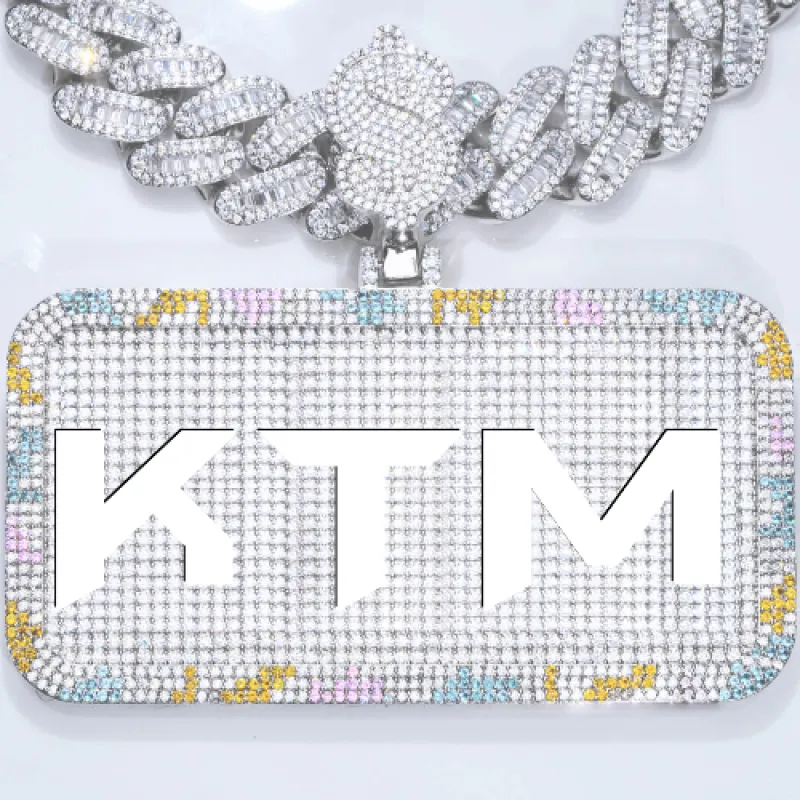 CUSTOM LETTER NECKLACE 3D COLORFUL SQUARE sold by The GUU Shop