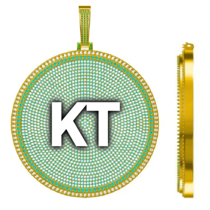 CUSTOM LETTER NECKLACE 3D BIG DISC made by The GUU Shop