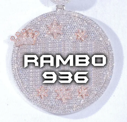 CUSTOM LETTER NECKLACE 3D BIG CROWN DISC sold by The GUU Shop