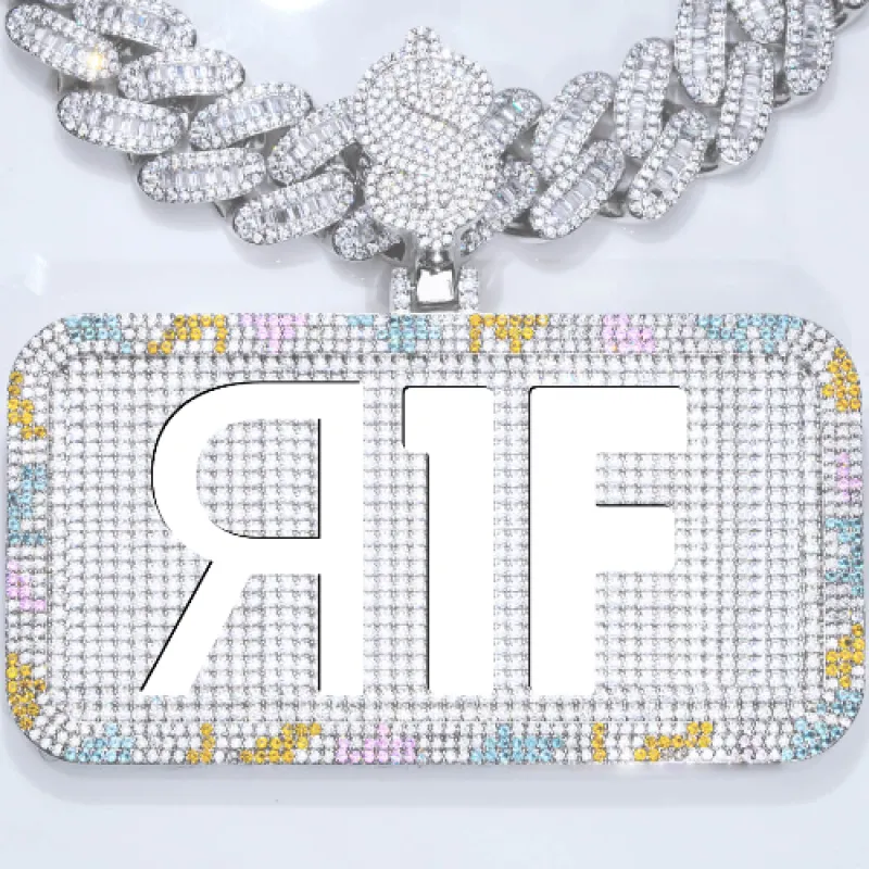 CUSTOM LETTER NECKLACE 3D COLORFUL SQUARE sold by The GUU Shop