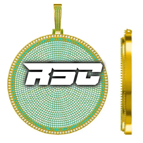 CUSTOM LETTER NECKLACE 3D BIG DISC sold by The GUU Shop