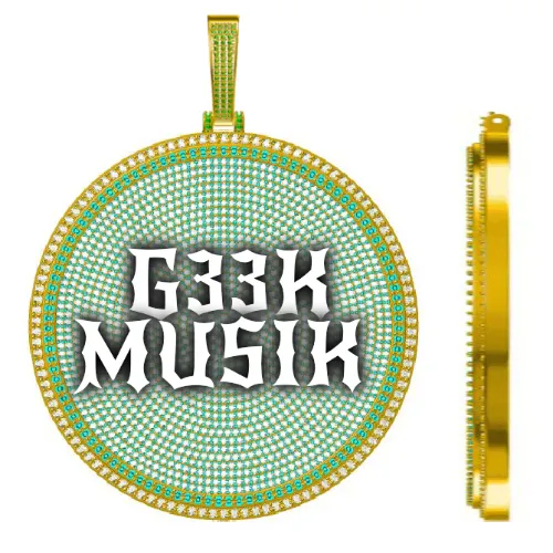 CUSTOM LETTER NECKLACE 3D BIG DISC sold by The GUU Shop