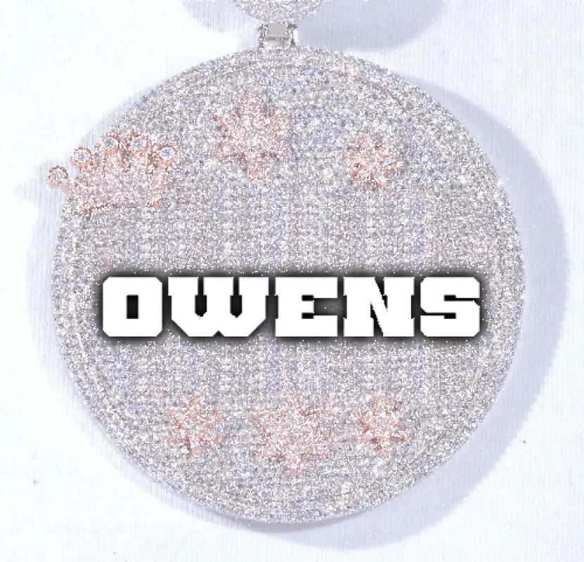 CUSTOM LETTER NECKLACE 3D BIG CROWN DISC made by The GUU Shop