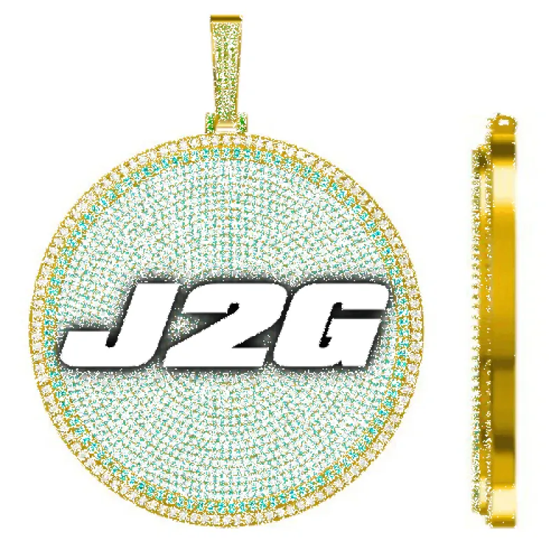 CUSTOM LETTER NECKLACE 3D BIG DISC sold by The GUU Shop