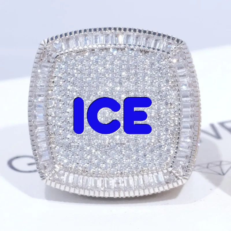 CUSTOM LETTER 3D ICED RING made by The GUU Shop
