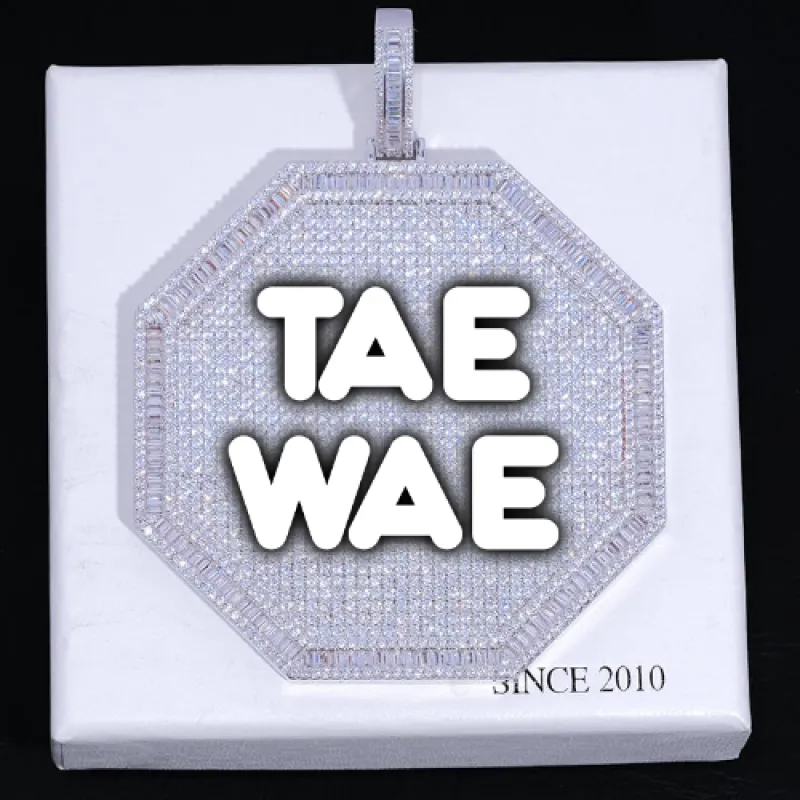 CUSTOM LETTER NECKLACE 3D BIG OCTAGON made by The GUU Shop