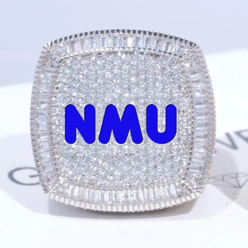 CUSTOM LETTER 3D ICED RING made by The GUU Shop