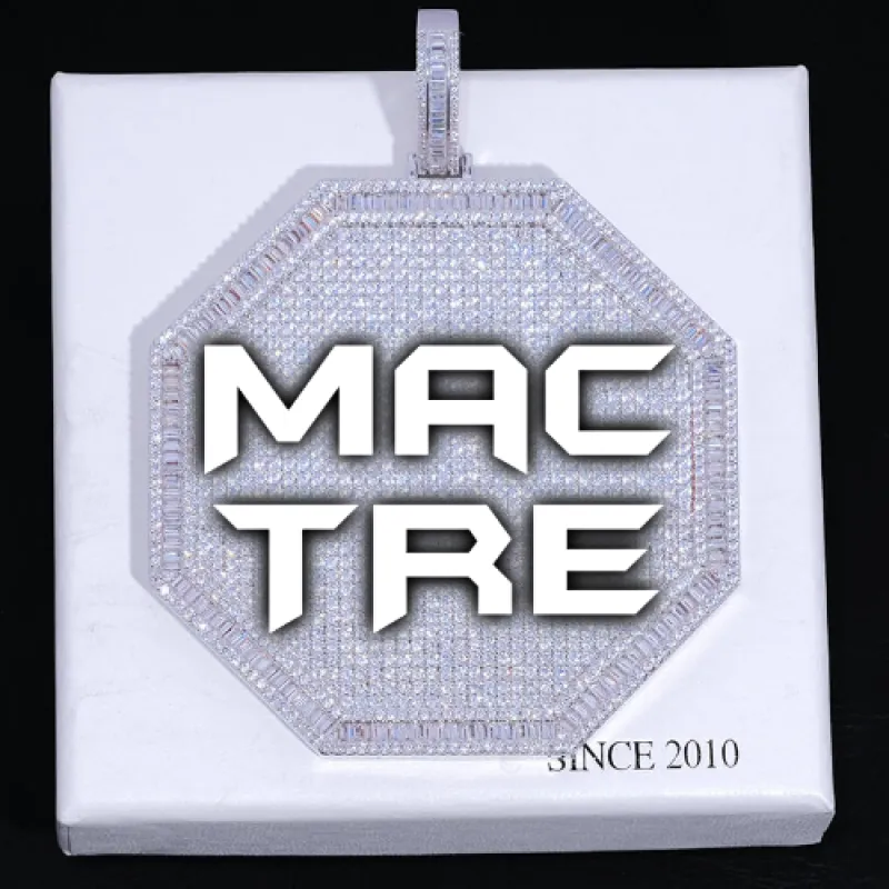 CUSTOM LETTER NECKLACE 3D BIG OCTAGON sold by The GUU Shop