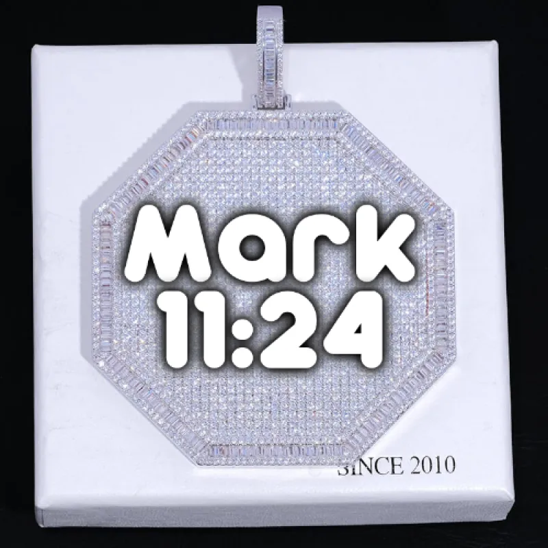 CUSTOM LETTER NECKLACE 3D BIG OCTAGON sold by The GUU Shop