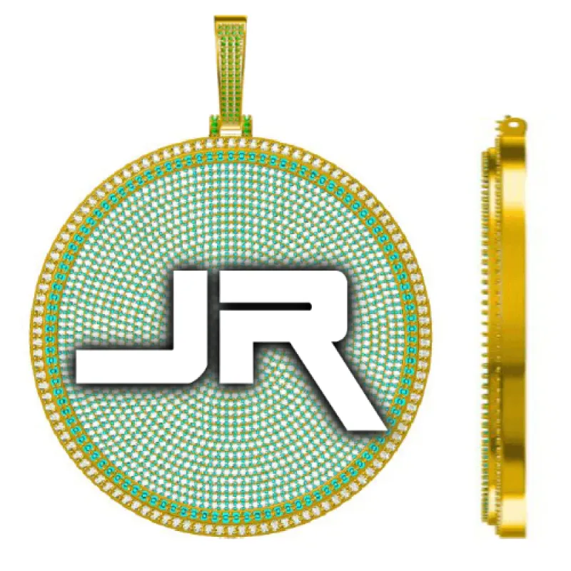 CUSTOM LETTER NECKLACE 3D BIG DISC made by The GUU Shop