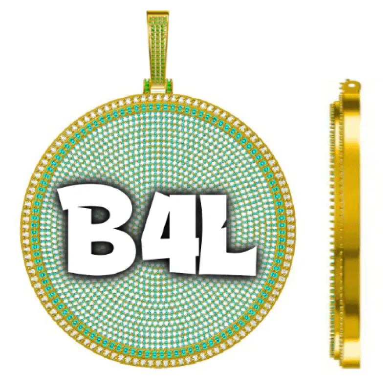 CUSTOM LETTER NECKLACE 3D BIG DISC made by The GUU Shop