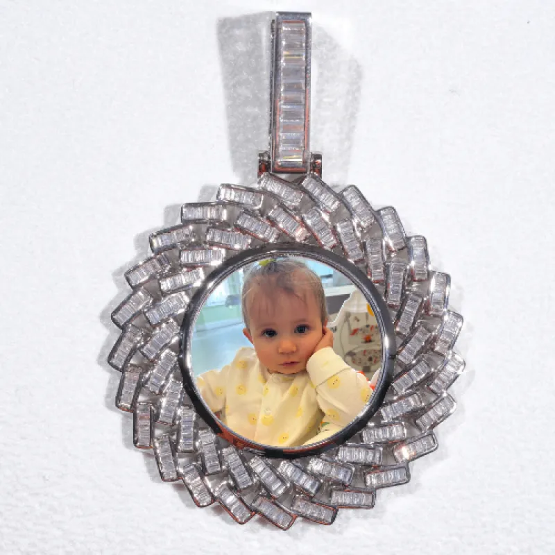 Large 3D Baguette Custom Picture Pendant sold by The GUU Shop