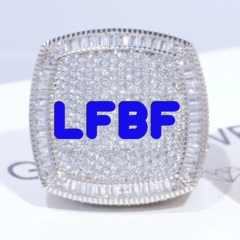 CUSTOM LETTER 3D ICED RING made by The GUU Shop