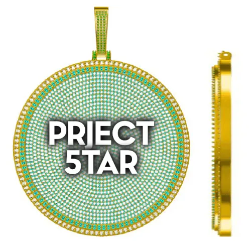 CUSTOM LETTER NECKLACE 3D BIG DISC sold by The GUU Shop