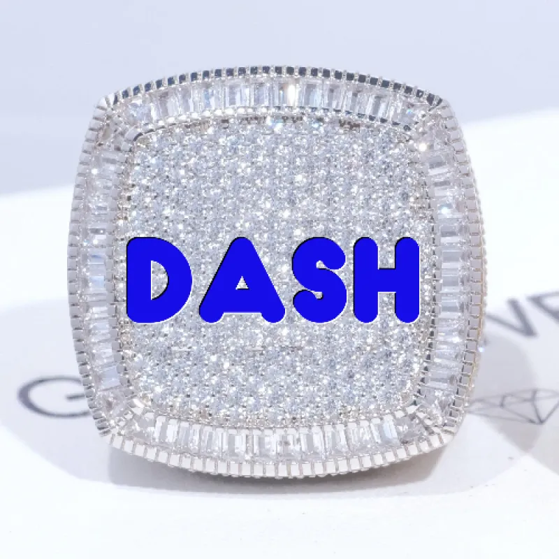 CUSTOM LETTER 3D ICED RING sold by The GUU Shop