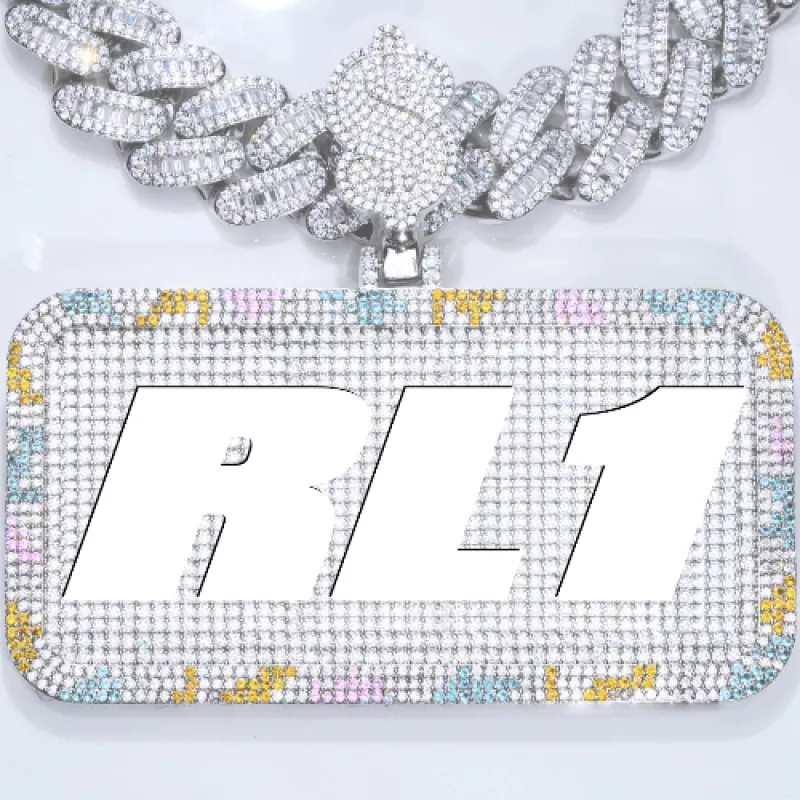 CUSTOM LETTER NECKLACE 3D COLORFUL SQUARE sold by The GUU Shop