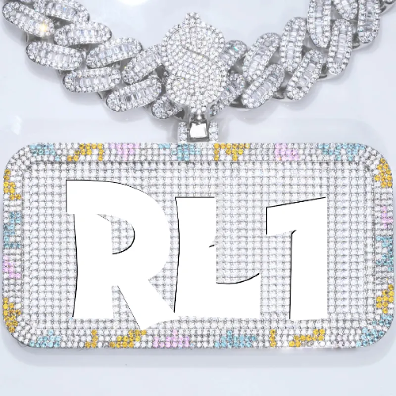 CUSTOM LETTER NECKLACE 3D COLORFUL SQUARE made by The GUU Shop