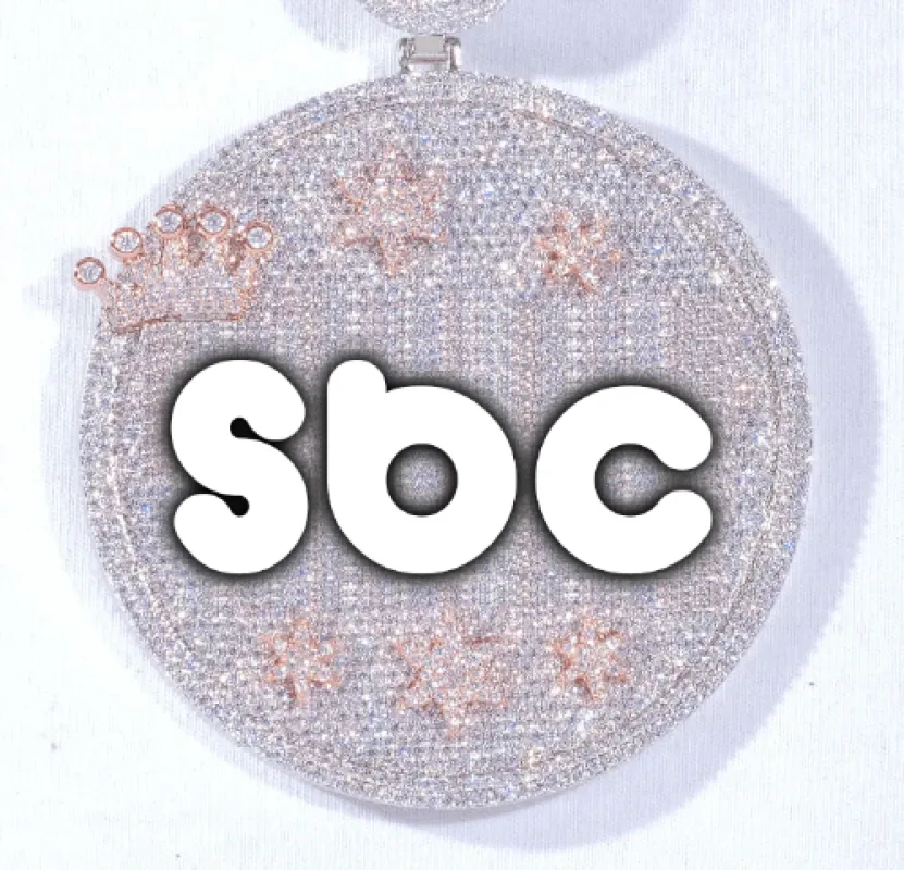 CUSTOM LETTER NECKLACE 3D BIG CROWN DISC made by The GUU Shop