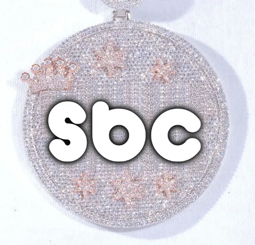 CUSTOM LETTER NECKLACE 3D BIG CROWN DISC sold by The GUU Shop