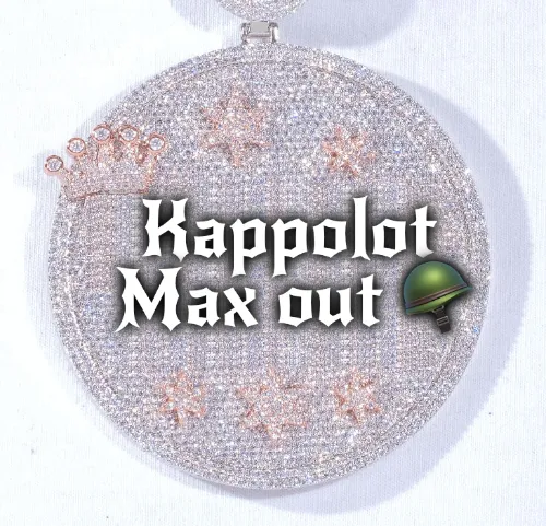 CUSTOM LETTER NECKLACE 3D BIG CROWN DISC sold by The GUU Shop