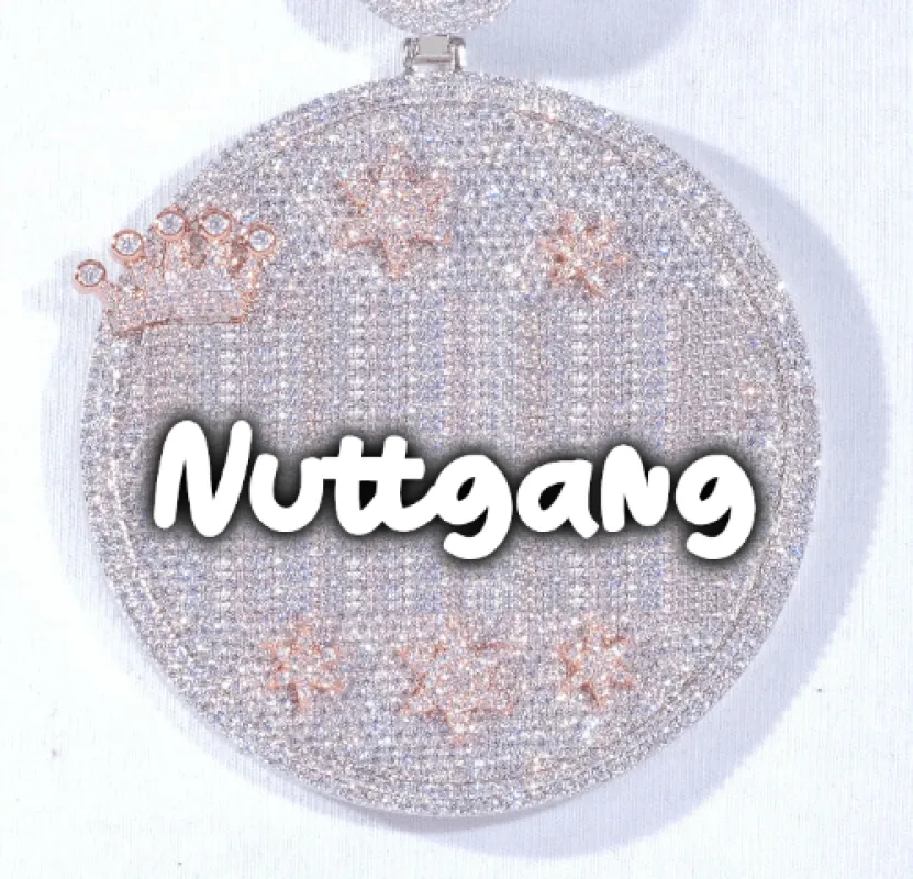 CUSTOM LETTER NECKLACE 3D BIG CROWN DISC made by The GUU Shop