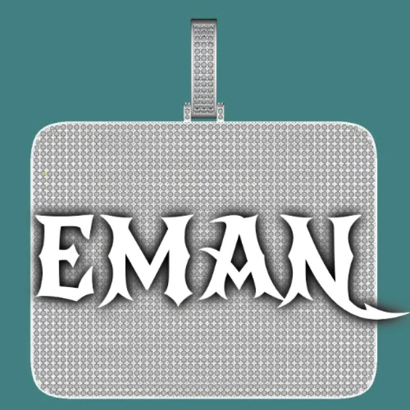 CUSTOM LETTER NECKLACE 3D BIG SQUARE sold by The GUU Shop