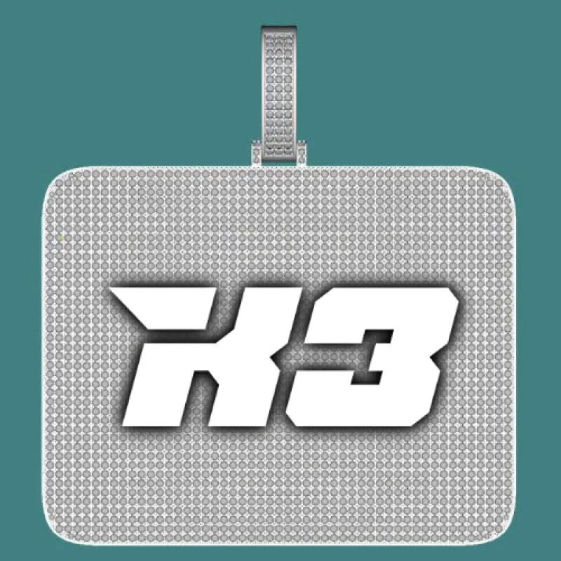 CUSTOM LETTER NECKLACE 3D BIG SQUARE sold by The GUU Shop