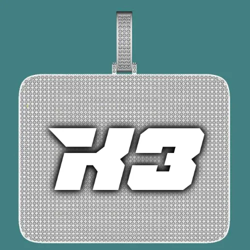 CUSTOM LETTER NECKLACE 3D BIG SQUARE sold by The GUU Shop