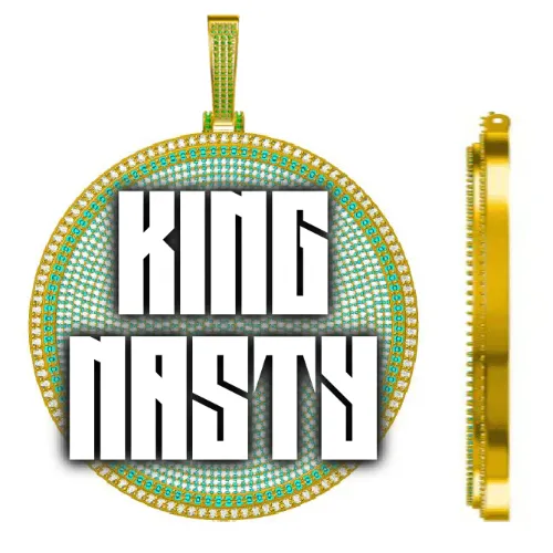 CUSTOM LETTER NECKLACE 3D BIG DISC sold by The GUU Shop