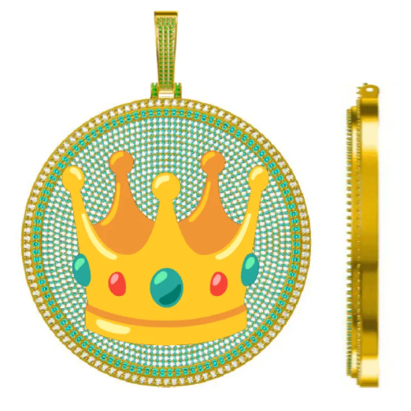 CUSTOM LETTER NECKLACE 3D BIG DISC sold by The GUU Shop