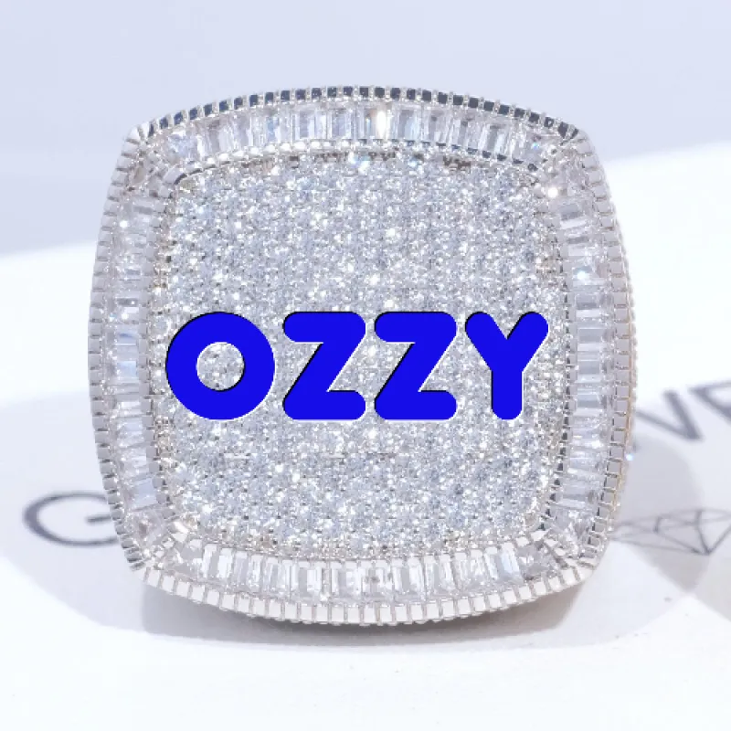 CUSTOM LETTER 3D ICED RING sold by The GUU Shop