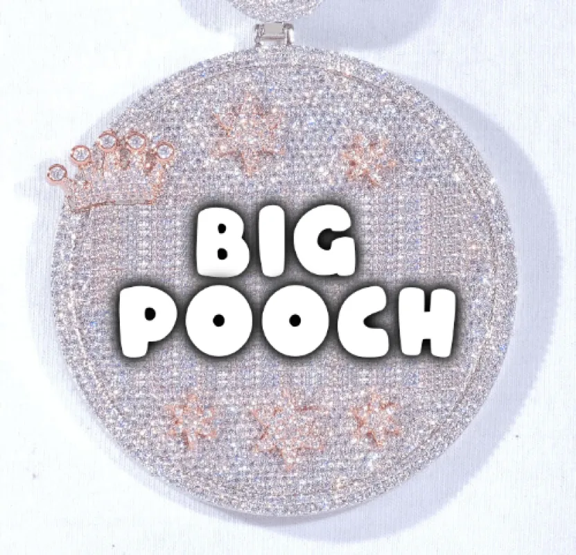 CUSTOM LETTER NECKLACE 3D BIG CROWN DISC made by The GUU Shop