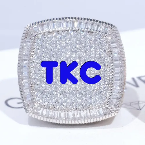 CUSTOM LETTER 3D ICED RING sold by The GUU Shop