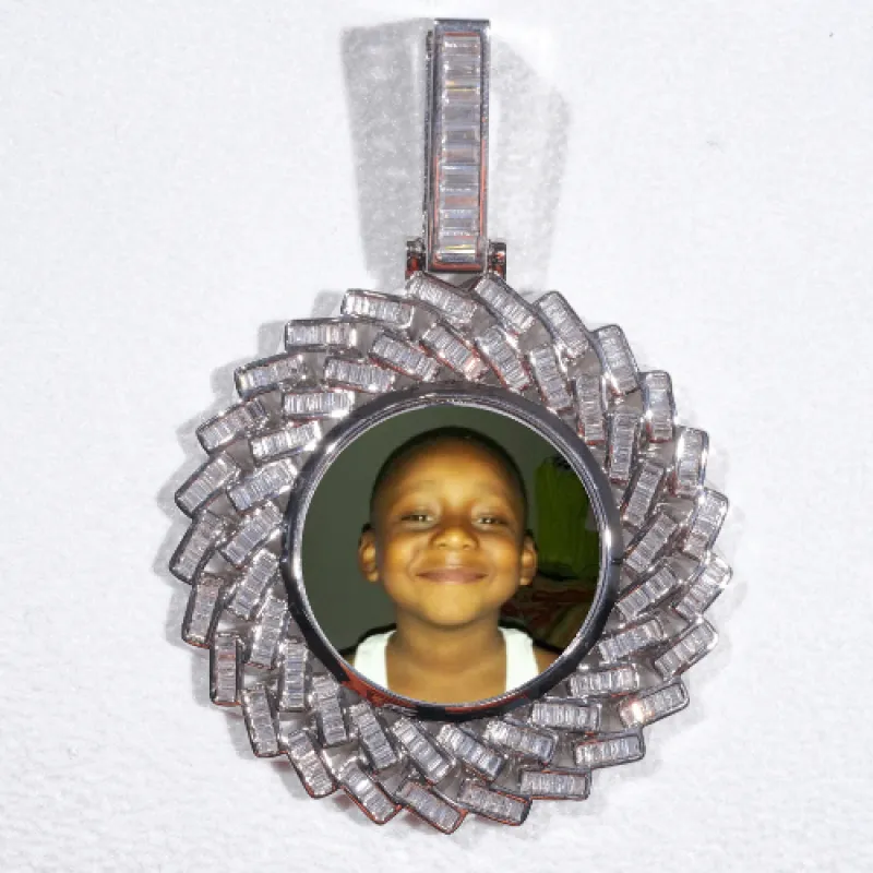 Large 3D Baguette Custom Picture Pendant made by The GUU Shop