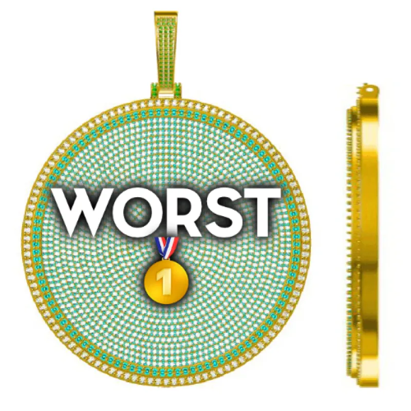 CUSTOM LETTER NECKLACE 3D BIG DISC made by The GUU Shop