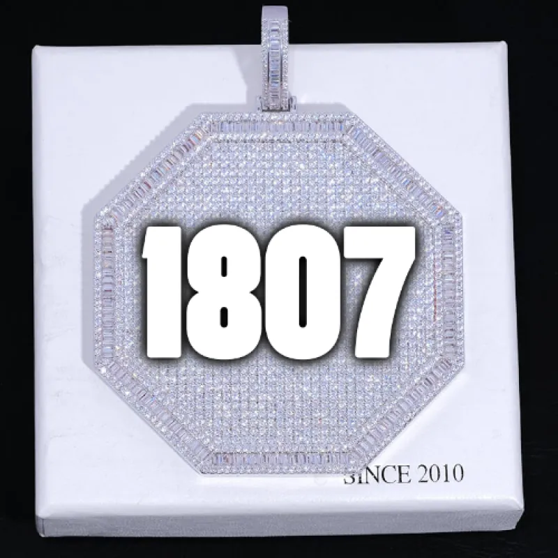 CUSTOM LETTER NECKLACE 3D BIG OCTAGON made by The GUU Shop