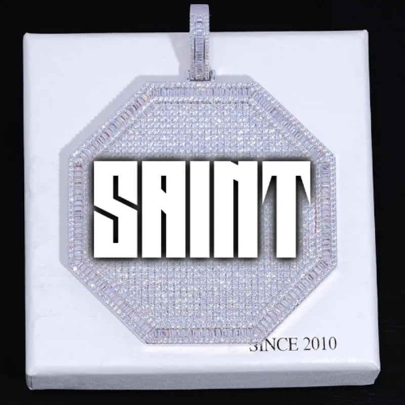 CUSTOM LETTER NECKLACE 3D BIG OCTAGON made by The GUU Shop