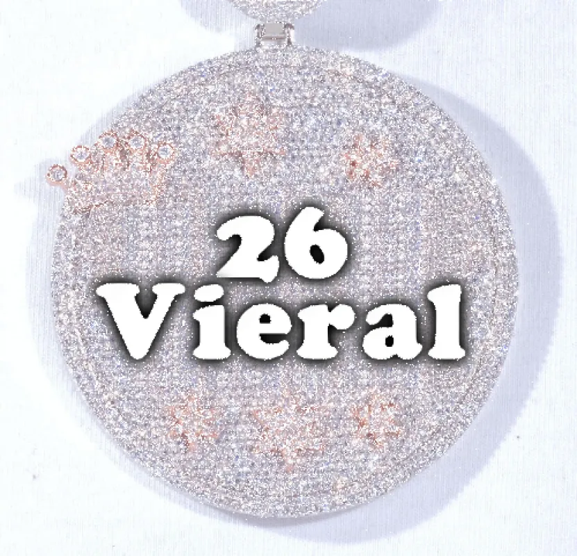 CUSTOM LETTER NECKLACE 3D BIG CROWN DISC made by The GUU Shop