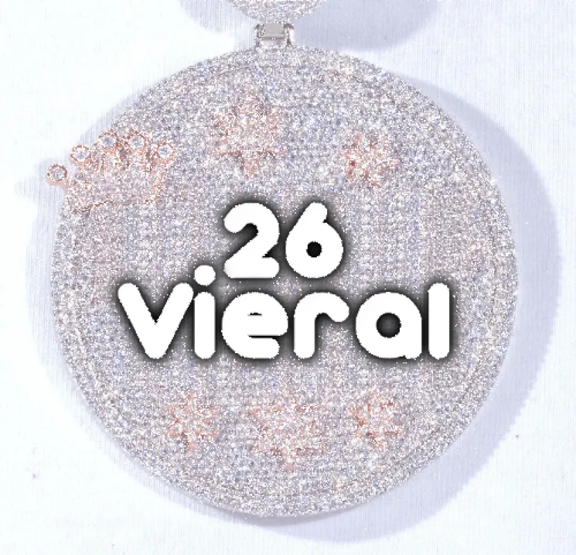 CUSTOM LETTER NECKLACE 3D BIG CROWN DISC made by The GUU Shop