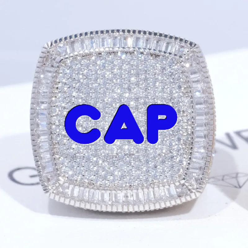 CUSTOM LETTER 3D ICED RING sold by The GUU Shop